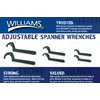Williams JHW474 Adjustable Hook Spanner Wrench with Span Diameter of 2 to 4-3/4-Inch, Ideal for Adjusting Collars, Lock Nut Rings, and Bearings