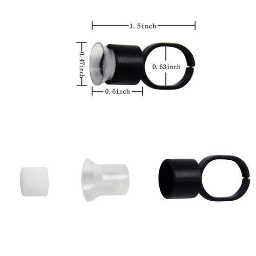 Tattoo Ink Ring Cups,100pcs Microblading Pigment Glue Rings with Sponge Ink Cups Caps Permanent Makeup Tattoo Eyelash Eyebrow Extensions Medium Holder for Tattoo Supplies,Microblading Supplies