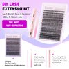 Yinaber Lash Extension Kit DIY 280pcs Individual Lash Clusters Kit 40D Curl 9-16mm Mix Cluster Eyelash Extension Kit with Lash Bond and Seal and Lash Tweezers for Self(40D-0.07D-9-16Mix KIT)