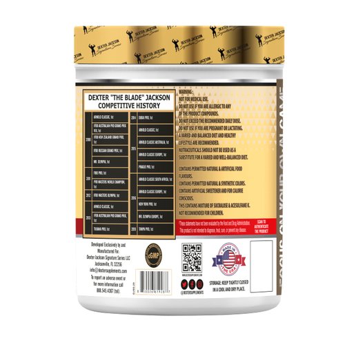 Dexter Jackson Gold Series EAA + BCAA | 390g (30 Servings) | Lemon Lime Flavor | Advanced Amino Acid Blend for Muscle Recovery, Growth & Endurance