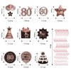 Happy 80th Birthday Party Hanging Swirls Streams Ceiling Decorations, Celebration 80 Foil Hanging Swirls with Cutouts for 80 Years Old Rose Gold Birthday Party Decorations Supplies