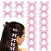 40 Pcs Mini Bow Hair Clips Satin Mini Bow Clips Small Bowknot Barrettes Hair Ribbon Alligator Clips Hair Bows for Girls Baby Women(Pink)