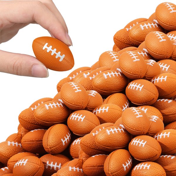 200 Packs Mini Football Sports Stress Ball Mini Foam Footballs Foam Mini Football Stress Ball Bulk Toy for Boys Girls Party Favor School Carnival Reward Football Themed Party Supplies, 1.18 Inches