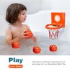 MARPPY Bath Toys - Bathtub Basketball Hoop for Kids, Toddlers - Suction Cup Basketball Hoop and 4 Soft and No Hole Balls - Baby & Toddler Bath Toys - Boys & Girls - Mini Basketball Hoop