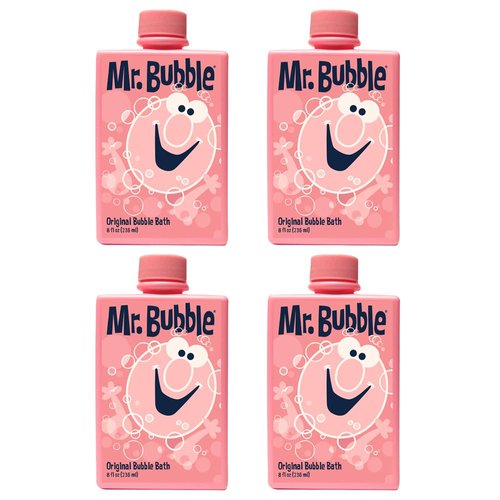 Mr. Bubble Original Bubble Bath, Bubblegum Scent, 8 oz Retro Bottle, 4-Pack