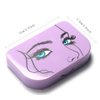 3 Tier Eyelash Storage Case Lash Dime Organizer Holder Box with Mirror Makeup Cosmetic Travel Case Empty and Eyelash Tweezer False Lash Container (Purple)