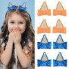 Blue Ears Hair Clips for Girls, 4 Pairs Dog Ears Hair Clips Cute Blue Birthday Decorations Blue Party Favors, Glitter Hair Bows Hair Accessories for Girl