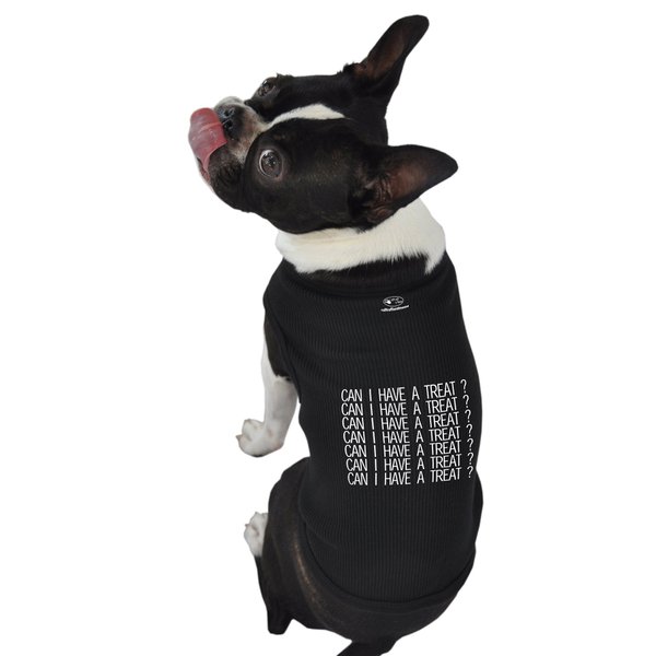 Ruff Ruff and Meow Dog Tank Top, Can I Have a Treat?, Black, Extra-Small