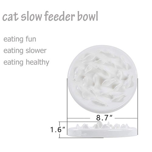 Lorde Slow Feeder Cat Bowls, Ceramic Fun Slow Feed Interactive Bloat Stop Puzzle Cat Bowl Healthy Eating Diet Pet Dog Slow Feeding Bowls…