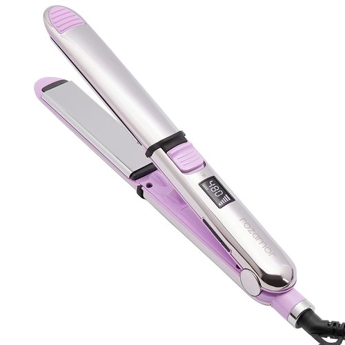 Rozamor Professional Flat Iron Hair Straightener, Titanium Hair Straightening, Ionic Fast Heating Hair Tools, Purple 2 in 1 Dual Voltage Hair Straightener Curler for All Hairstyles