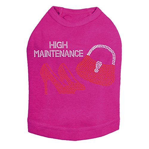 High Maintenance Red Heels & Purse Dog Shirt XS FUCHSIA
