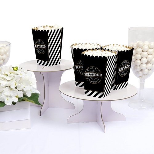 Happy Retirement - Retirement Party Favor Popcorn Treat Boxes - Set of 12