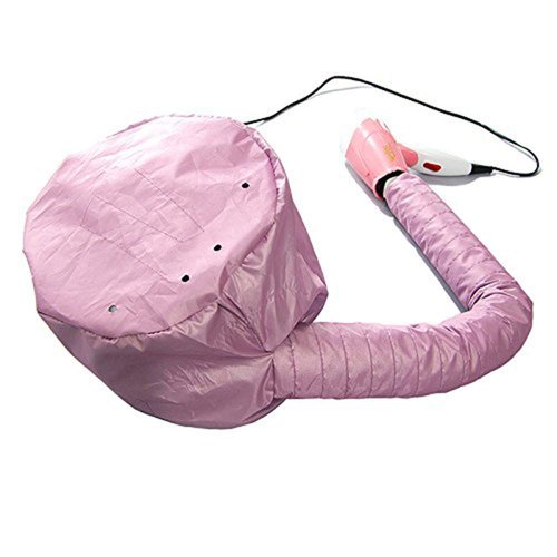 FMELAH Portable Soft Hair Drying Bonnet with Adjustable Attachment for Hand Held Hair Dryer - Salon Baking Oil Mask (Pink)