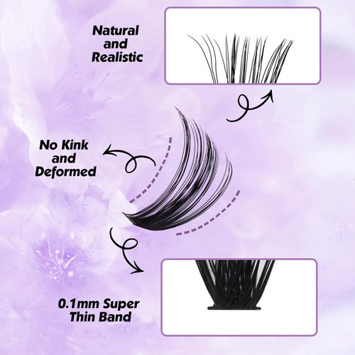 WENDY Lash Extension Kit Lash Clusters Kit D Curl Cluster Lashes 40+50D Individual Lashes with Lash Bond and Seal Lash Applicator Lash Glue Remover Brush Eyelash Clusters(40/50P-D Kit,16-20mm)