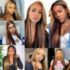 Biliisyff Highlight Straight Human Hair Bundles Piano Color P4/27 Ombre Bundles Hair Bundles Blonde Brown and Black Double Weft Brazilian Human Hair Bundles Silky and Soft 26 28 30 Inch