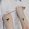 Oottati 2 Sheets Waterproof Small Cute Fake Hand Neck Temporary Tattoos Stickers Black Cat Tail Totem Love Heart Couple