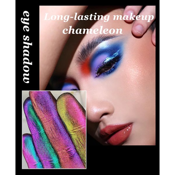 Easilydays Metallic Liquid Chameleon Eyeshadow, Holographic Glitter Multichrome Eyeshadows Highly Pigmented Longlasting Eye Shadow Quick-Drying Discoloured Halloween Goth Eye Makeup for Women, 02#