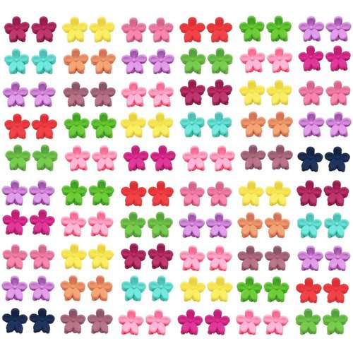100pcs Mini Claw Hair Clips Flower, BetterJonny Flower Hair Bangs Pin Hair Accessories Barrattes ...