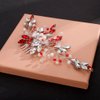 Aimimier Bridal Red Crystal Hair Comb Ruby Hair Vine with Comb Pearl Hair Piece Prom Party Festival Wedding Hair Accessories for Women and Girls