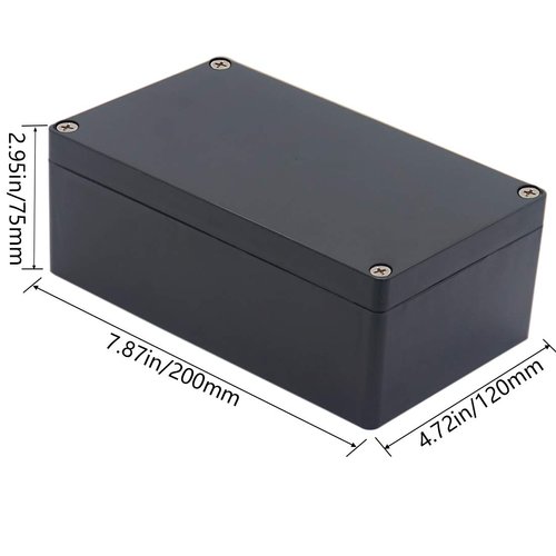 Otdorpatio Project Box ABS Plastic Black Electrical Boxes IP65 Waterproof DIY Electronic Junction Box Power Enclosure 7.87 x4.72 x2.95 inch (200x120x75 mm)