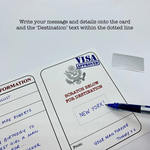 USA GOLD Foil Pretend Passport Scratch and Reveal Travel Ticket Surprise DIY Gift Card. Perfect for valentine, vacations, anniversary, birthday, family trips away!