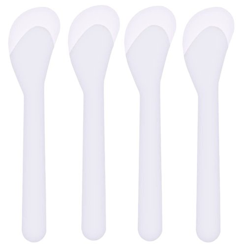 Ericotry 50 PCS 5 Inch Plastic Cosmetic Spatula Transparent Professional Makeup Tools Facial Cream Mask Spatula Spoon for Makeup DIY Mixing and Sampling