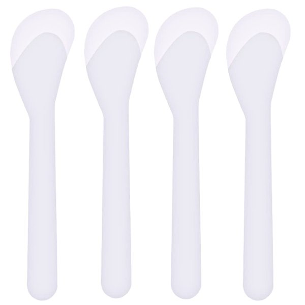 Ericotry 50 PCS 5 Inch Plastic Cosmetic Spatula Transparent Professional Makeup Tools Facial Cream Mask Spatula Spoon for Makeup DIY Mixing and Sampling