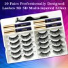 AkesuLash Magnetic Eyelashes Magnetic Lashes Natural Looking with Applicator - 4 Tubes of Magnetic Eyeliner with Magnet False Lashes, Updated Strongest,Reusable, Cruelty-Free Easy to Apply 10 Pairs