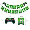 MEETINGU Game Happy Birthday Banner, Gaming Birthday Party Decorations for Boys Kids Game Themed Party Supplies(Green)