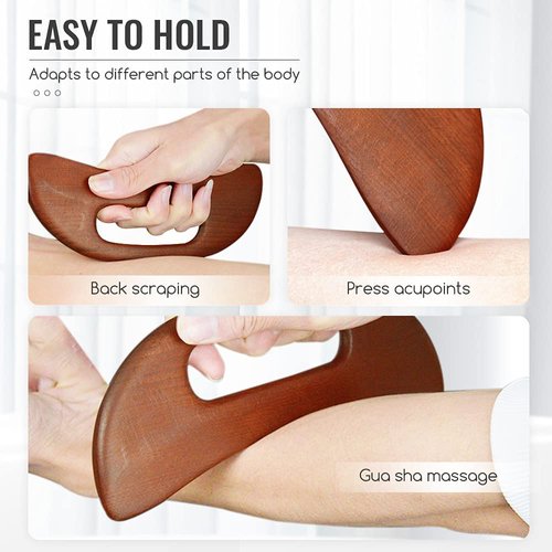 Scienlodic Gua Sha Massage Tool,Wood Therapy Massage Tools,Lymphatic Drainage Tool Anti Cellulite Massager,Scraping Board,guasha Tool for Body Shaping Neck Back Muscle Scraper Tool (Carbonization)