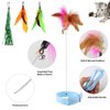 Otunrues Cat Feather Collar Toys, Interactive Cat Toys for Indoor Cats Teasing Wand Collar Funny Cat Toy with Bell and Replaceable 3 Feathers Refills Multiple Ways for Cats to Play(Blue)