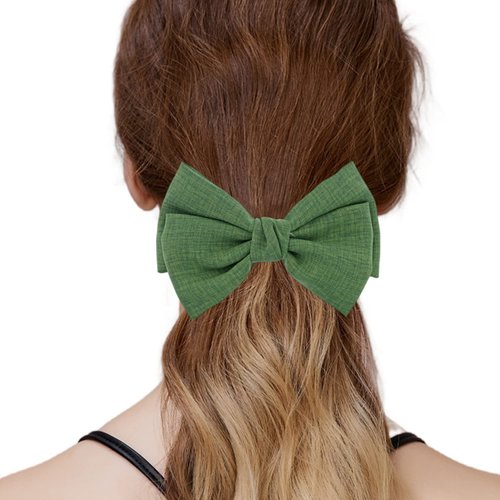 6 Pack Solid Color 5.2'' Bow Clips Women Hair Barrettes Hair Accessories