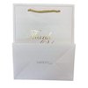 MODEENI 8x10 Pure White Thank You Gift Bags with Gold Foil Handles - 12 Bags - Medium Size 8x5x10 - Luxury Paper Shopping Boutique Bags with Matte Embossed Finish