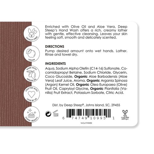 Deep Steep Argan Oil Hand Wash, Vanilla Coconut, 17.6 Fluid Ounce