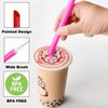 ALINK 12 PCS Reusable Boba Straws, 13 mm x 10.5 inch Long Wide Colored Plastic Smoothie Straws for Bubble Tea, Tapioca Pearls with 2 Cleaning Brush - Pointed Design