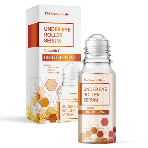 Beauty Elixir Vitamin C Under Eye Roller Serum for Dark Circles and Puffiness - Reduce Wrinkles and Fine Lines, Bags under eyes