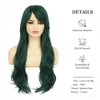 Tseses Green Long Curly Wigs with Bangs for Women Natural Synthetic Heat Resistant Women Daily Halloween Costume Wig