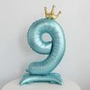 42 Inch Standing Blue Number 9 Balloons With Crown, 9th Birthday Balloons for Boys Girls, 9th Birthday Party Decoration Supplies, Happy Birthday Balloons. (Blue 9)