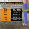 Doc Miller Open Toe Compression Socks, 20-30 mmHg, Toeless, Support Circulation, Shin Splints, Calf Recovery, Post Op, Knee High, Medical Grade, Blue Socks, Small Size for Men & Women, Pair