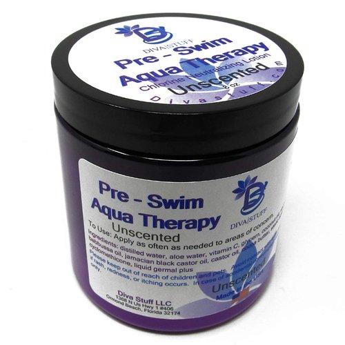 Diva Stuff Pre-Swim Aqua Therapy Chlorine Neutralizing Body Lotion,Protects Skin From Chlorine and Salt Water, Unscented, 3 pack