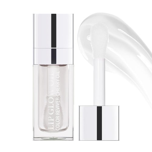Eliversion Hydrating Lip Glow Oil, Moisturizing Lip Oil Gloss, Transparent Tinted Lip Balm, Transparent Toot Lip Oil, Plumping Lip Gloss, Long Lasting Nourishing Non-sticky (Clear)
