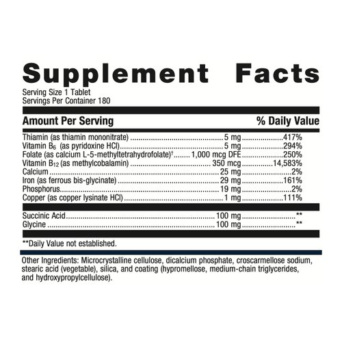 Metagenics Hemagenics Iron Supplement with Vitamin B12, B6 and Folate to Support The Formation and Maintenance of Healthy Red Blood Cells - 180 Count