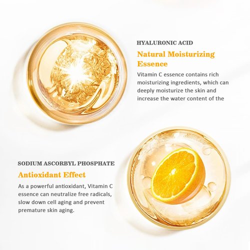 Crownnaturally Skin Care Vitamin C Face Serum 1.05oz and Gua sha Facial Tool for Face with Hyaluronic Acid,Hydrolyzed Collagen and Aloe Leaf Extract, Anti-Aging Face Serum for Wrinkles & Dark Spot