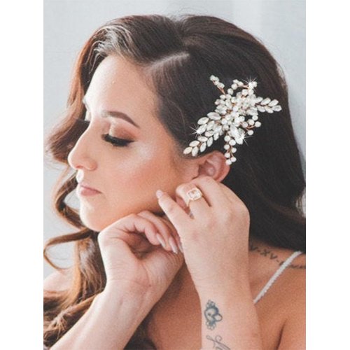 Catery Bride Wedding Hair Comb Rhinestones Silver Side Combs Crystal Hair Jewelry Bridal Hair Piece Clips Hair Accessories for Women and Girls (A-Sliver)
