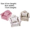 2 Sets 1:12 Scale DIY Dollhouse Sofa&Armchair with Pillow Mini Dolls House Furniture Couch&Chair Miniature Wooden Furniture Handmade Crafts Supplies Red Checkered Dollhouse Toy Dollhouse Accessories