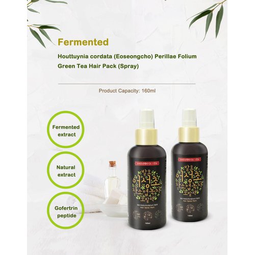 Kapdang Herbal Scalp Treatment with Houttuynia Cordata, Green Tea, and Perilla Fermented Extract, Nourishing Hair Pack, 160ml