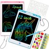 12 Inch LCD Writing Tablet for Kids, 2 PCS Reusable Toddler Drawing Board Colorful Screen Erasable Doodle Pad with Stylus Stencil, Educational Learning Toys Gifts for Girls Boys Age 3 4 5 6 7 8