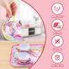 JOYIN Unicorn Tea Set for Toddlers Tea Party Set for Children Kids Pretend Role Play Tin Teapot Set with Cups, Plates and Carrying Case Kitchen Toy for Little Girls Birthday Gifts Age 3 4 5 6