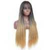 ROSEBONY Box Braided Wigs for Black Women Ombre Blonde 30" Long Micro Braids Wigs with Bang Synthetic Heat Resistant Fiber Small Braids (Fake Scalp Wig, 1b/27)