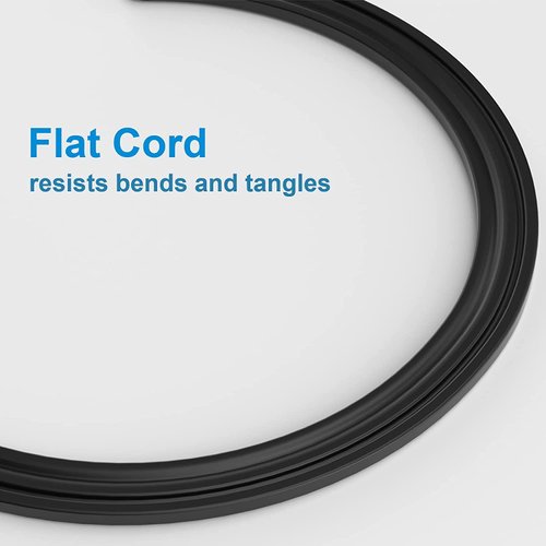 Extension Cord Indoor, Twin Extension Cord Power Bar - 12 Feet Cord - 6 Feet On Each Side with 6 Polarized Outlets, 16AWG 3 Prong Grounded Wire